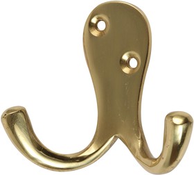 D00885, Double Brass Hook, 5 Pack
