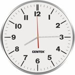 Часы настенные белый + хром 30 см диам., круг, ПЛАВНЫЙ ХОД, кварц. механизм CT-7100 White