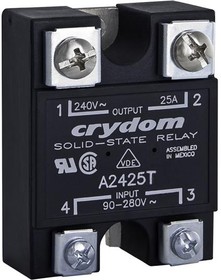 D2450T, Solid State Relays - Industrial Mount SSR Relay, Panel Mount, IP00, 280VAC/50A, 3-32VDC In, Zero Cross, SO