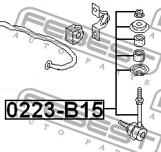 Фото 1/4 0223-B15, 0223B15_тяга стабилизатора заднего!\ Nissan Sunny B15 98-04