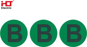 Фото 1/3 081-26-031, Знаки электробезопасности символ "B" d=20мм зеленая (уп./100 шт) HLT