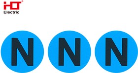 Фото 1/3 081-26-032, Знаки электробезопасности символ "N" d=20мм синяя (уп./100 шт) HLT