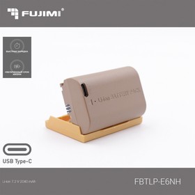 Фото 1/10 Аккумулятор Fujimi FBTLP-E6NH (2040 mAh) для цифровых фото и видеокамер с портом TYPE-C
