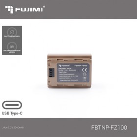 Фото 1/5 Аккумулятор Fujimi FBTNP-FZ100 (2040 mAh) для цифровых фото и видеокамер с портом TYPE-C