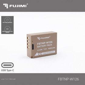 Фото 1/5 Аккумулятор Fujimi FBTNP-W126M (1050 mAh) для цифровых фото и видеокамер с портом TYPE-C