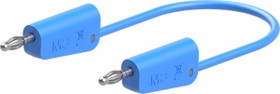 Measuring lead with (4 mm lamella plug, straight) to (4 mm lamella plug, straight), 1.5 m, blue, PVC, 1.0 mm²