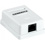 CS2-1C5EU-12-G, Розетка инф. настенная RJ45 кат. 5Е UTP 1 порт GENERICA