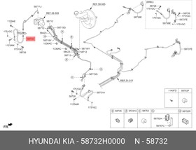 Фото 1/2 Шланг тормозной системы с фитингом R HYUNDAI/KIA 58732-H0000