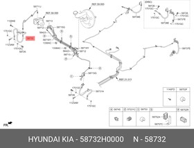 Фото 1/2 58732-H0000, Шланг тормозной HYUNDAI Solaris (17-) передний правый OE