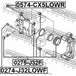 0274J32LOWF, Втулка направляющая суппорта тормозного переднего