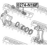 0274-N16F, Втулка направляющая суппорта тормозного переднего комплект (на обе ...