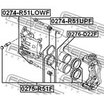 0274-R51UPF, Втулка направляющая суппорта тормозного переднего