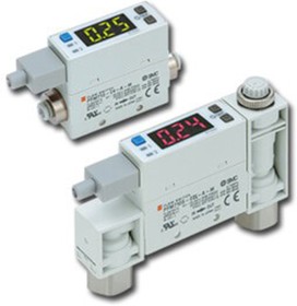 PFM750S-C6-F, PFM7 Series Integrated Display Flow Switch for Dry Air, Gas, 1 l/min Min, 50 L/min Max