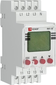 Фото 1/20 Реле контроля фаз с LCD дисплеем RKF-2S (с нейтралью) EKF rkf-2s
