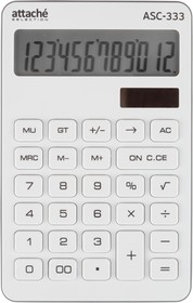Фото 1/9 Калькулятор настольный КОМП Attache Selection ASС-333,12р,дв. пит,170x108бел