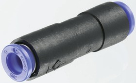 KCH08-00, KC Series Straight Tube-to-Tube Adaptor, Push In 8 mm to Push In 8 mm, Tube-to-Tube Connection Style