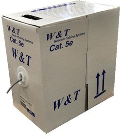 Кабель W&T UTP 4*2*0,51 серый, коробка 305м Витая пара UTP 5-й категории