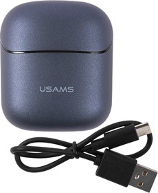 Фото 1/5 Беспроводные bluetooth-наушники USAMS с микрофоном (TWS) USAMS-SY02, синие (BHUSY02)