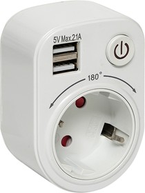 Фото 1/10 SB-01, Блок розеточный (розетка 2P+E 16А 2 USB разъема 5В 2.1А) PROxima