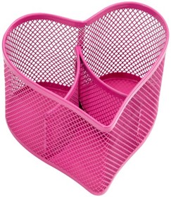 Настольная подставка Steel&Style металлическая, в виде сердца, 3 секции, розовая BMs_41125