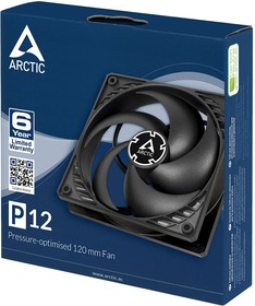 Фото 1/10 Вентилятор Arctic Cooling Вентилятор корпусной ARCTIC P12 (black/black) - retail (ACFAN00118A) RTL {72} (701372)