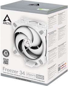 Фото 1/10 Вентилятор Arctic Cooling Вентилятор для процессора Arctic Freezer 34 eSports DUO - Grey/White 1150-56,2066, 2011-v3 (SQUARE ILM) , Ryzen (A