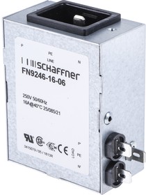 Фото 1/6 16A, 250 V ac Male Panel Mount IEC Filter FN9246-16-06, Faston