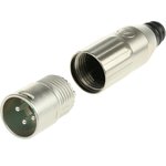 AAA3MZ, Cable Mount XLR Connector, Male, 3 Way, Silver Plating
