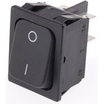 1832.3312, Rocker Switch, 20 A, DPST, 250V, ON-OFF, IP40, Black