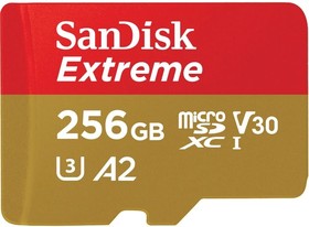 Фото 1/3 SDSQXAV-256G-GN6MN, Флеш карта microSD 256GB SanDisk microSDXC Class 10 UHS-I A2 C10 V30 U3 Extreme 190MB/s
