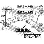 0420-NA4, 042-0NA4_опора шаровая переднего нижнего рычага!\ Mitsubishi Grandis ...