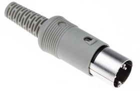 Фото 1/3 930131517 MAS 50 S grey, MAS 5 Pole Miniature Din Plug, DIN 41524, 4A, 34 V ac/dc IP30, Male, Cable Mount