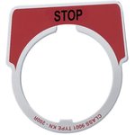 9001KN202, Switch Fixings 30MM LEGEND PLATE STOP RED