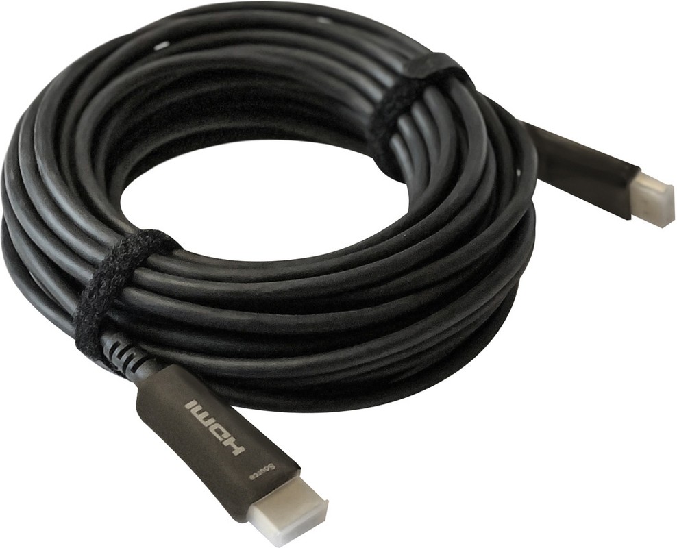 Кабель аудио-видео Digma HDMI 2.0 AOC, HDMI (m) - HDMI (m) , ver 2.0, 10м,  GOLD, черный [bhp aoc 2.0-10] | купить в розницу и оптом