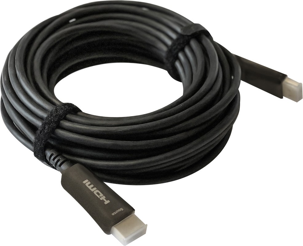 Кабель аудио-видео Digma HDMI 2.0 AOC, HDMI (m) - HDMI (m) , ver 2.0, 30м,  GOLD, черный [bhp aoc 2.0-30] | купить в розницу и оптом