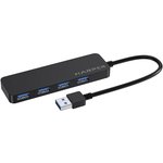 HARPER HUB-04M Black USB -концентратор, Интерфейс: 4 х USB 3.2, 1 х Micro USB Переходник: USB 3.0 / Type-C, Скорость передачи данных: до 5