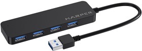 Фото 1/3 USB Концентратор HARPER HUB-04M Black