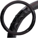 aws-li-23m, Оплетка на руль искусст. кожа с ПВХ рельефом черная 38 см/М (AWS-LI-23M)