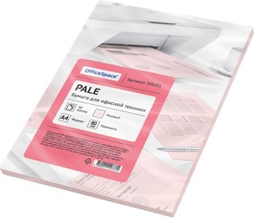Цветная бумага pale А4, 80 г/м2, 50 листов, розовый 245191