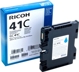 Фото 1/9 Ricoh GC 41CL (405762), Картридж для гелевого принтера повышенной емкости GC 41C голубой
