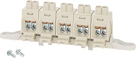 Фото 1/2 DKKS10, DK Series Non-Fused Terminal Block, 5-Way, 63A, 2.5 16 mm² Wire, Screw Down Termination