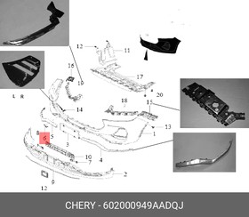 602000949AADQJ, ЗАГЛУШКА ОТВЕРСТИЯ БУКСИРОВОЧНОГО КРЮКА ПЕРЕДНЕГО