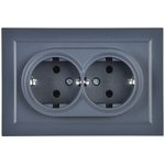 Socket 2-m SP BRITE RS12-3-BrM 16A complete with earthing. without protections ...