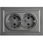 Socket 2-m SP BRITE RS12-3-BrS 16A assembled with earthing. without protection ...