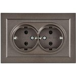 Socket 2-m SP BRITE RS12-3-BrTB 16A assembled with earthing. without protection ...