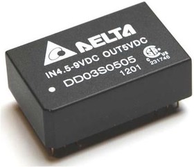 DD03D1212A, Isolated DC/DC Converters - Through Hole DC/DC Converter, +/-12Vout, 3W