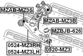 Фото 1/10 Опора шаровая MAZDA 3 (BK/BL) 0520-MZ3