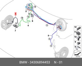 34306894453, Тормозной шланг передний bmw 34306894453 [ORG]