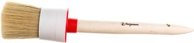 Фото 1/4 Кисть круглая, натуральнаящетина, деревянная ручка, диаметр 4100000178