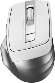 Фото 1/10 Мышь A4Tech Fstyler FG35S серебристый/белый оптическая (2000dpi) silent беспроводная USB (5but)